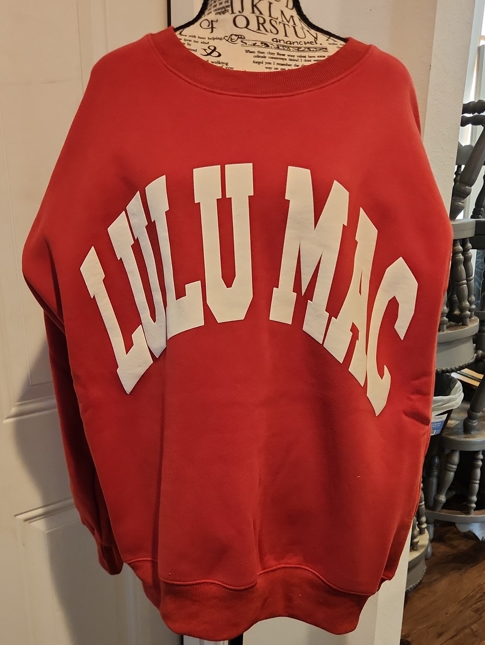 Lulu Mac Red Graphic Sweatshirt.